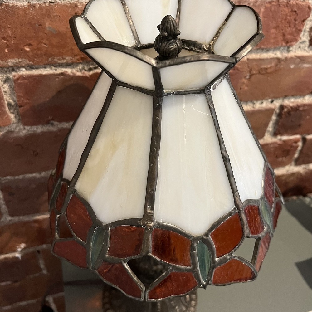 Vintage Tiffany Style Stained Glass Butterfly Table Art Deco Lamp 14" Tested - Picture 4 of 8